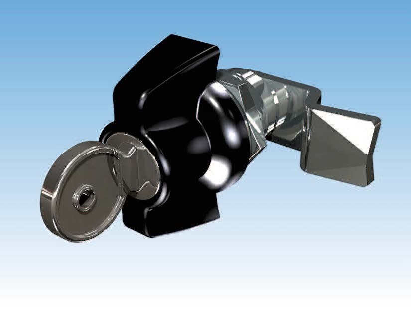 抗振紧凑型翼形旋钮直角回转锁 - 13,5 mm